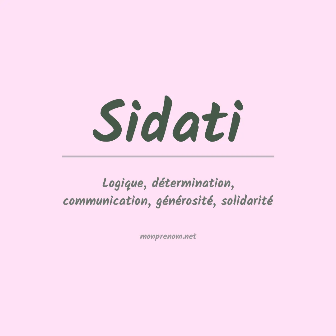 Signification du prénom Sidati
