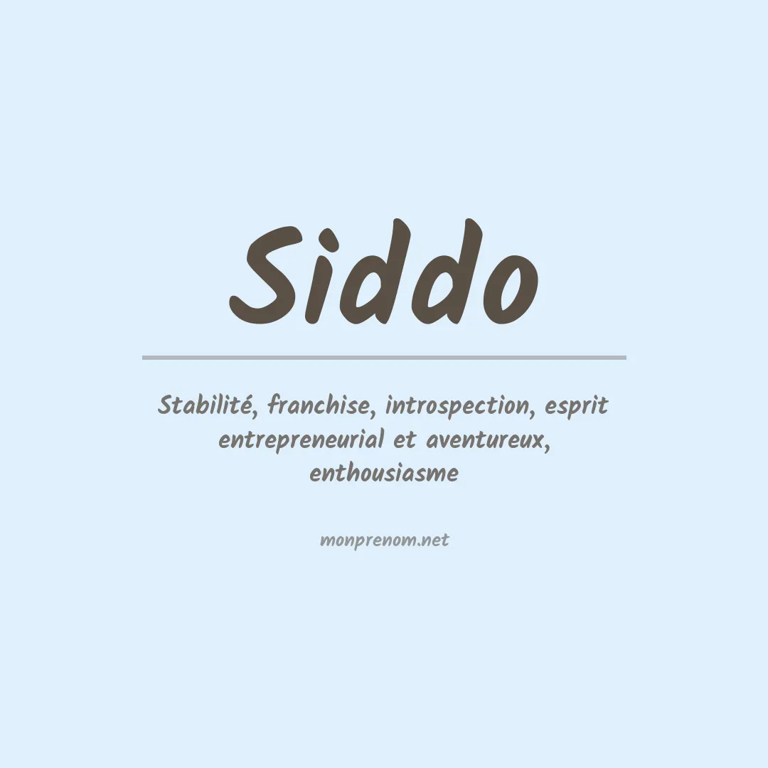 Signification du prénom Siddo