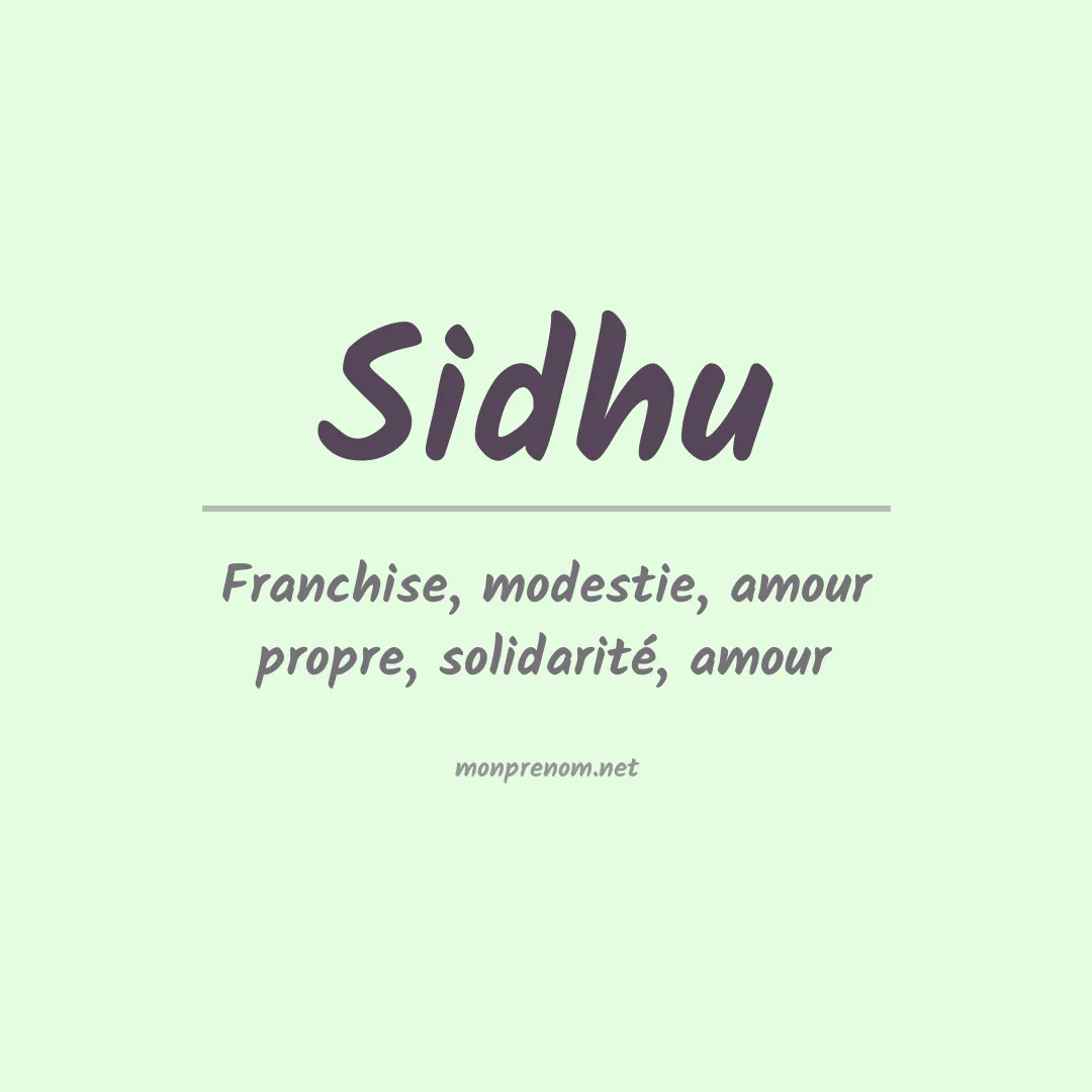 Prénom Sidhu
