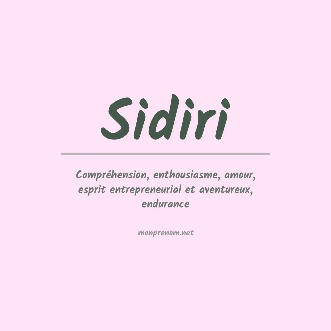 Signification du prénom Sidiri