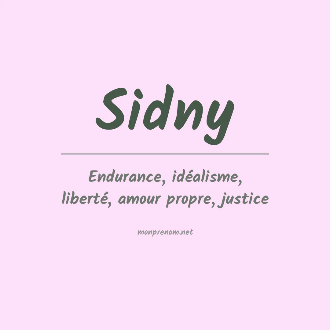 Prénom Sidny
