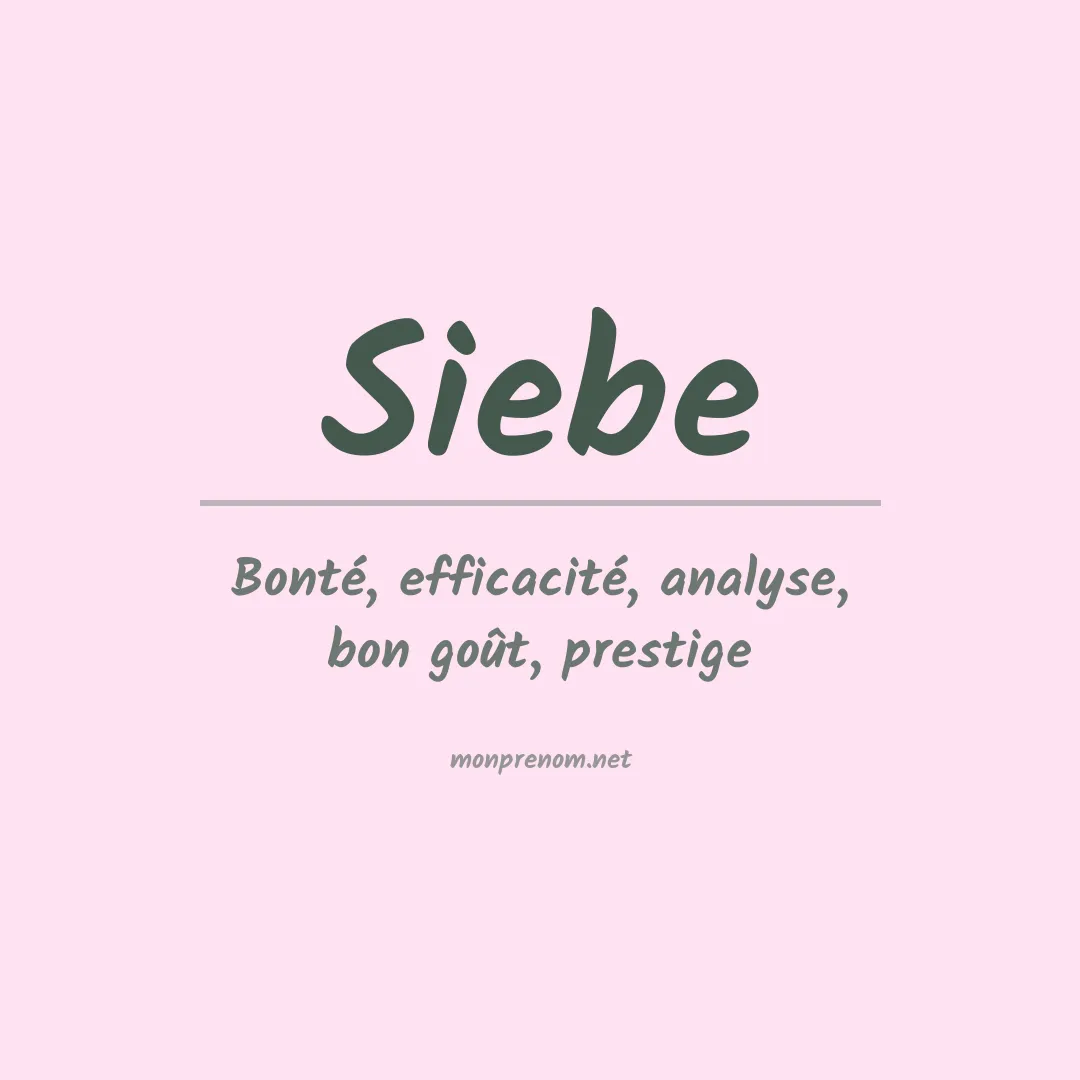 Prénom Siebe