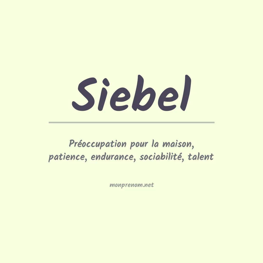 Prénom Siebel