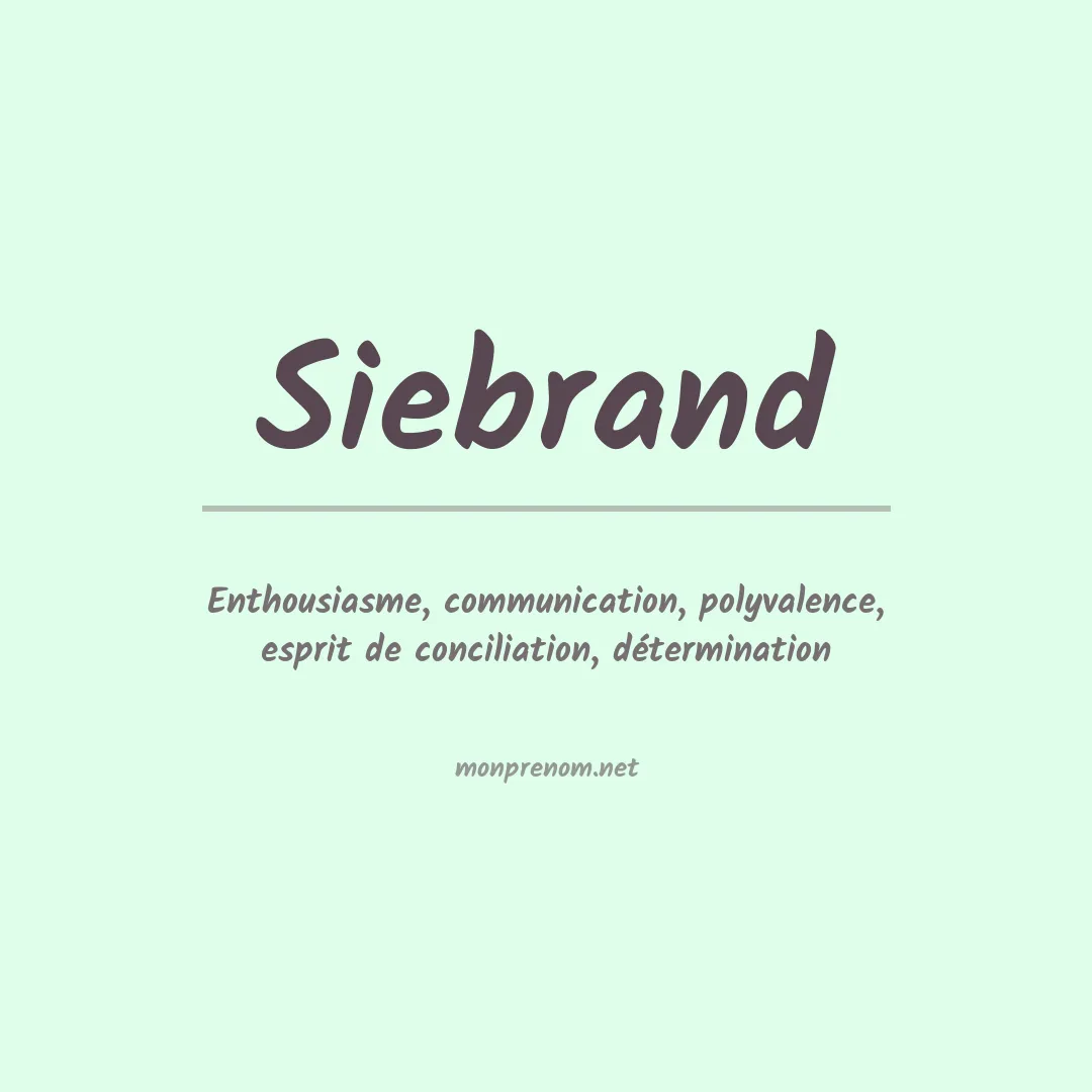 Signification du prénom Siebrand