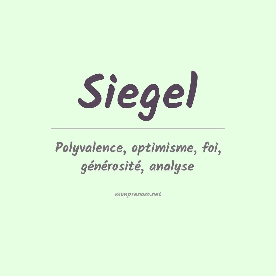 Prénom Siegel