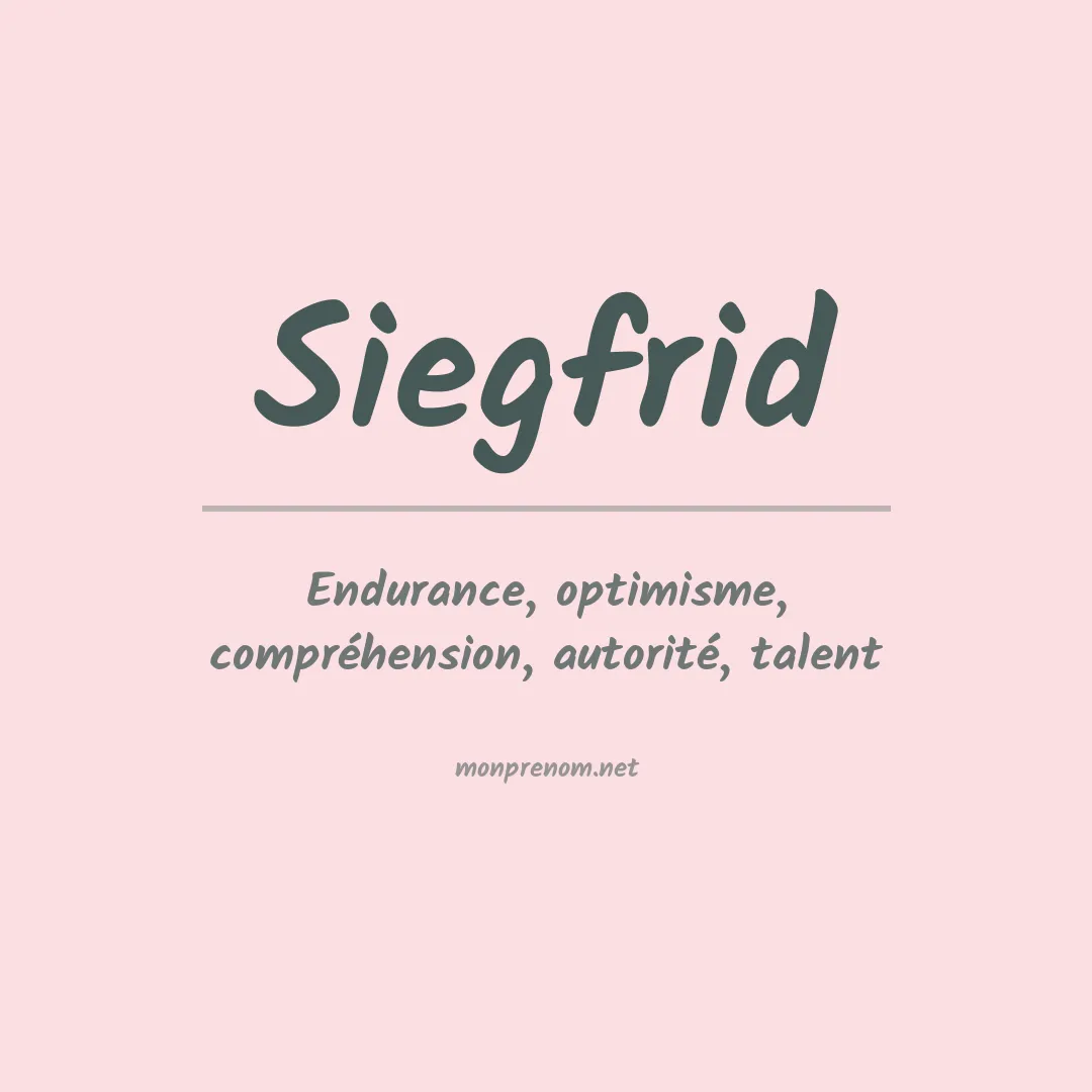 Signification du prénom Siegfrid