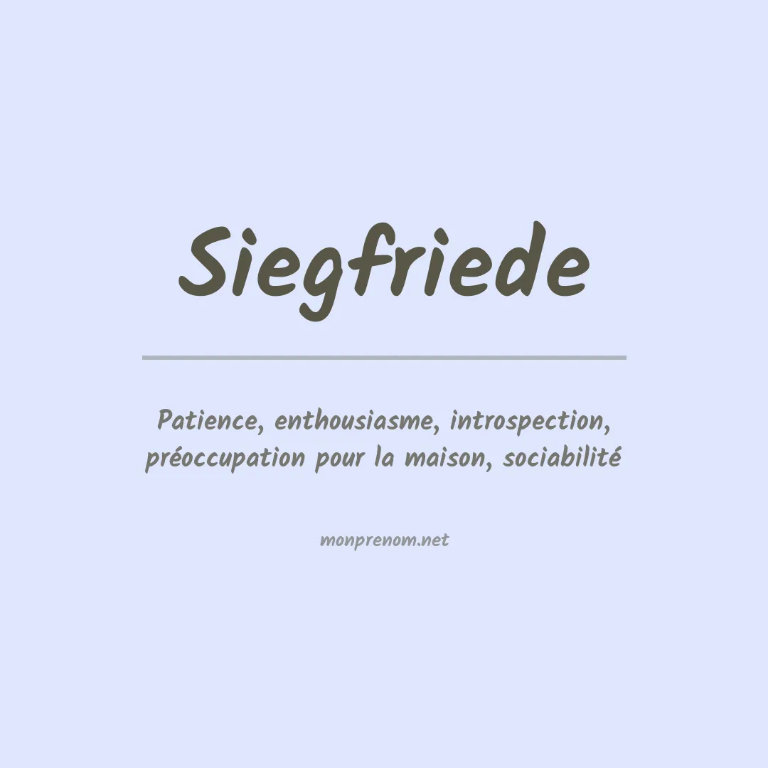 Signification du prénom Siegfriede