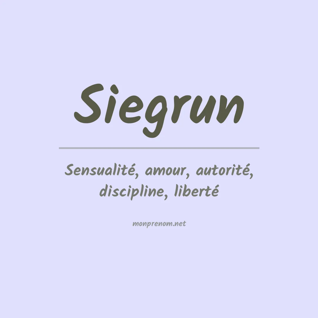 Signification du prénom Siegrun