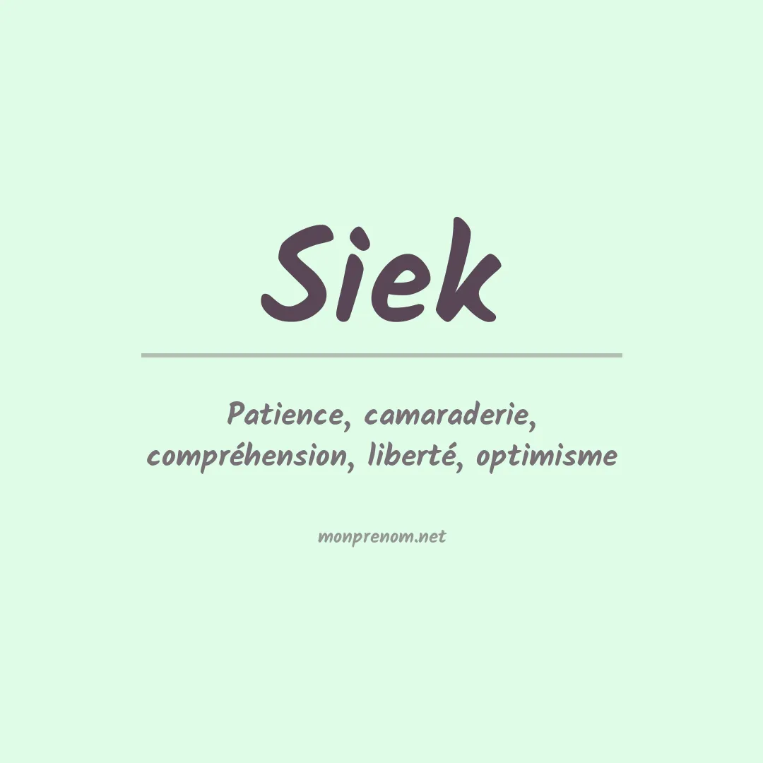 Prénom Siek