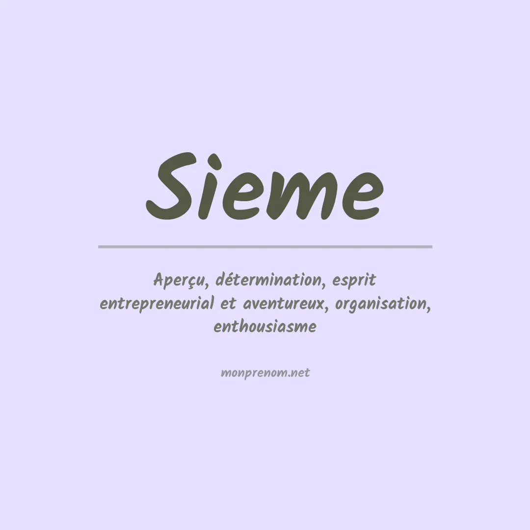 Signification du prénom Sieme