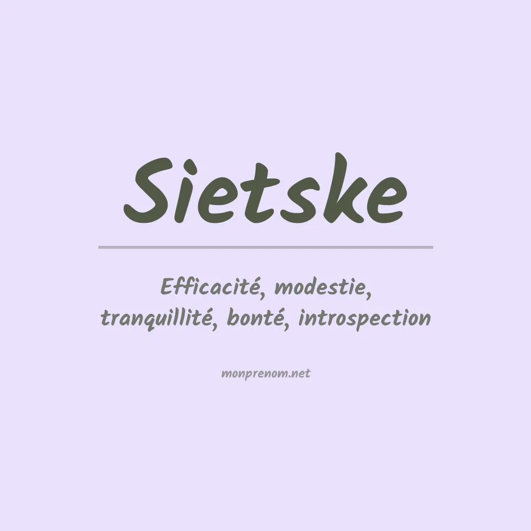 Signification du prénom Sietske
