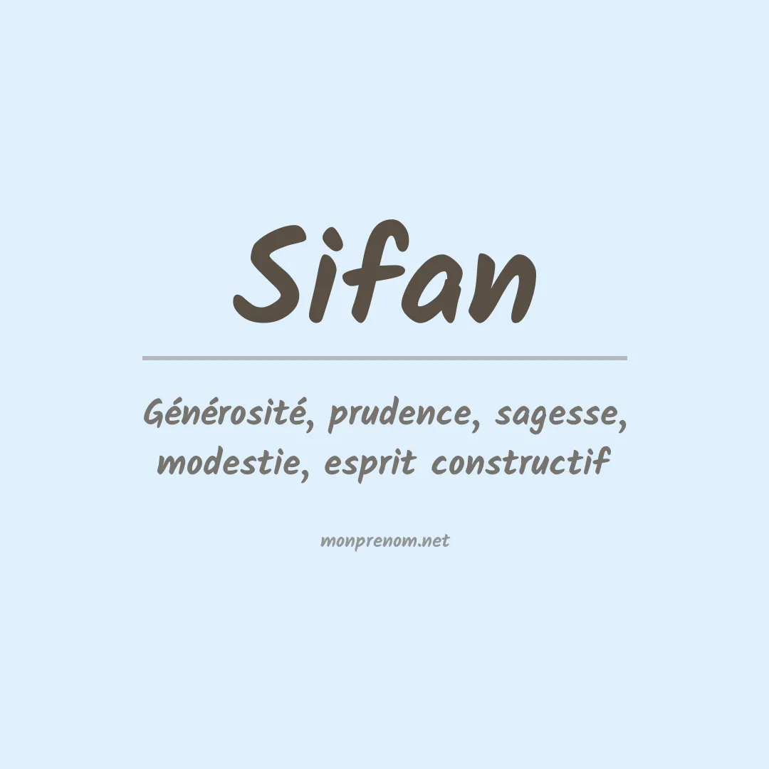 Signification du prénom Sifan