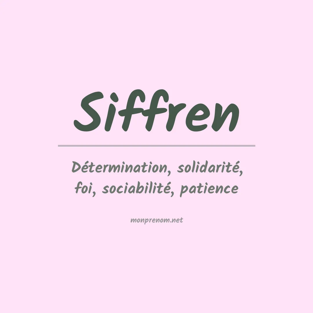 Signification du prénom Siffren