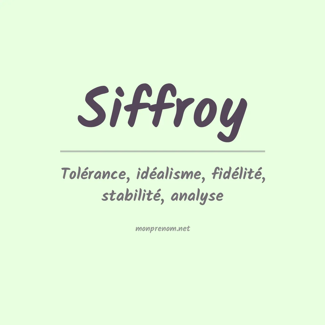 Signification du prénom Siffroy