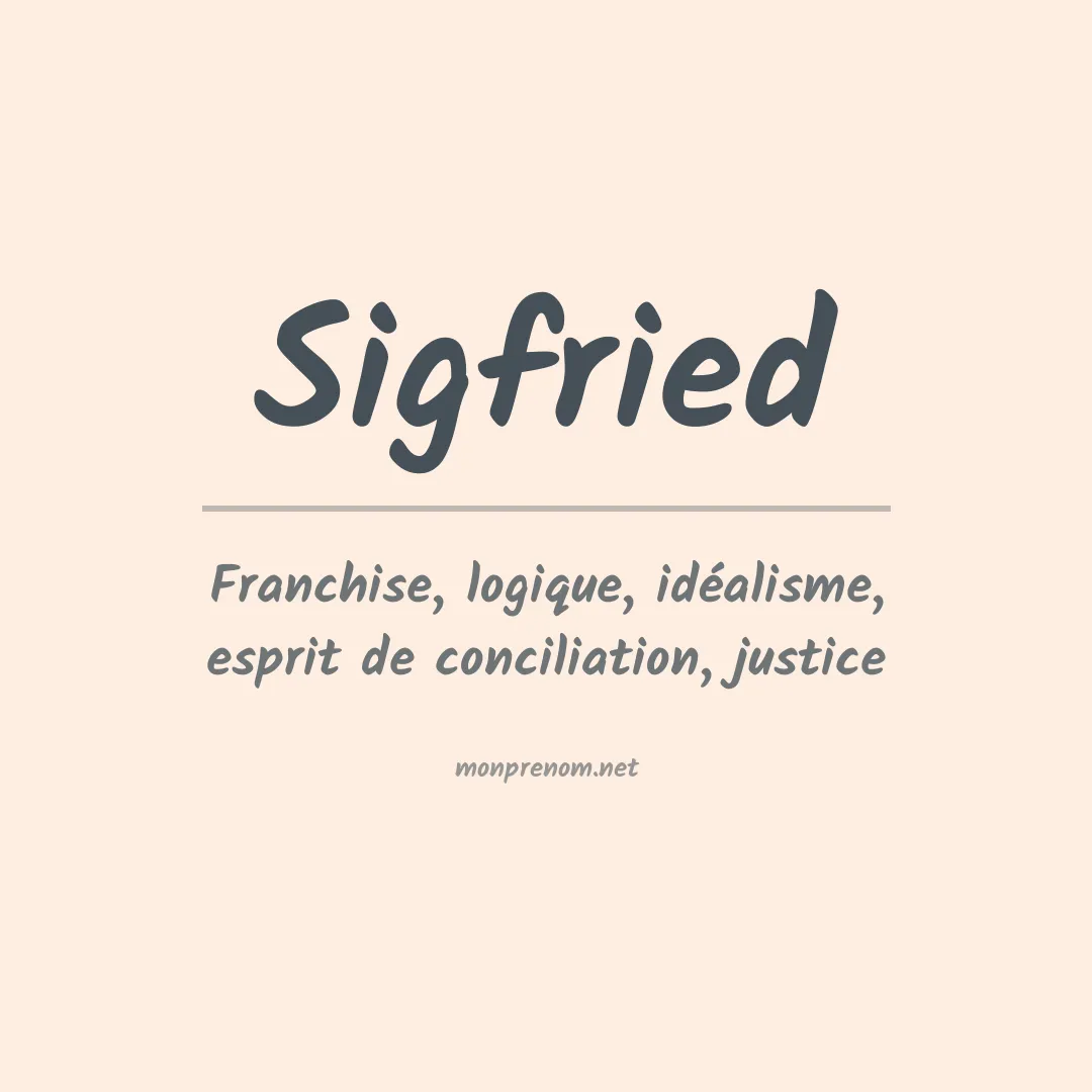 Signification du prénom Sigfried