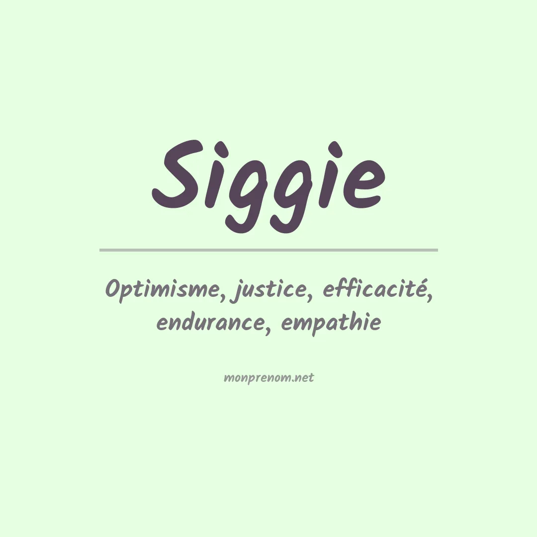 Signification du prénom Siggie