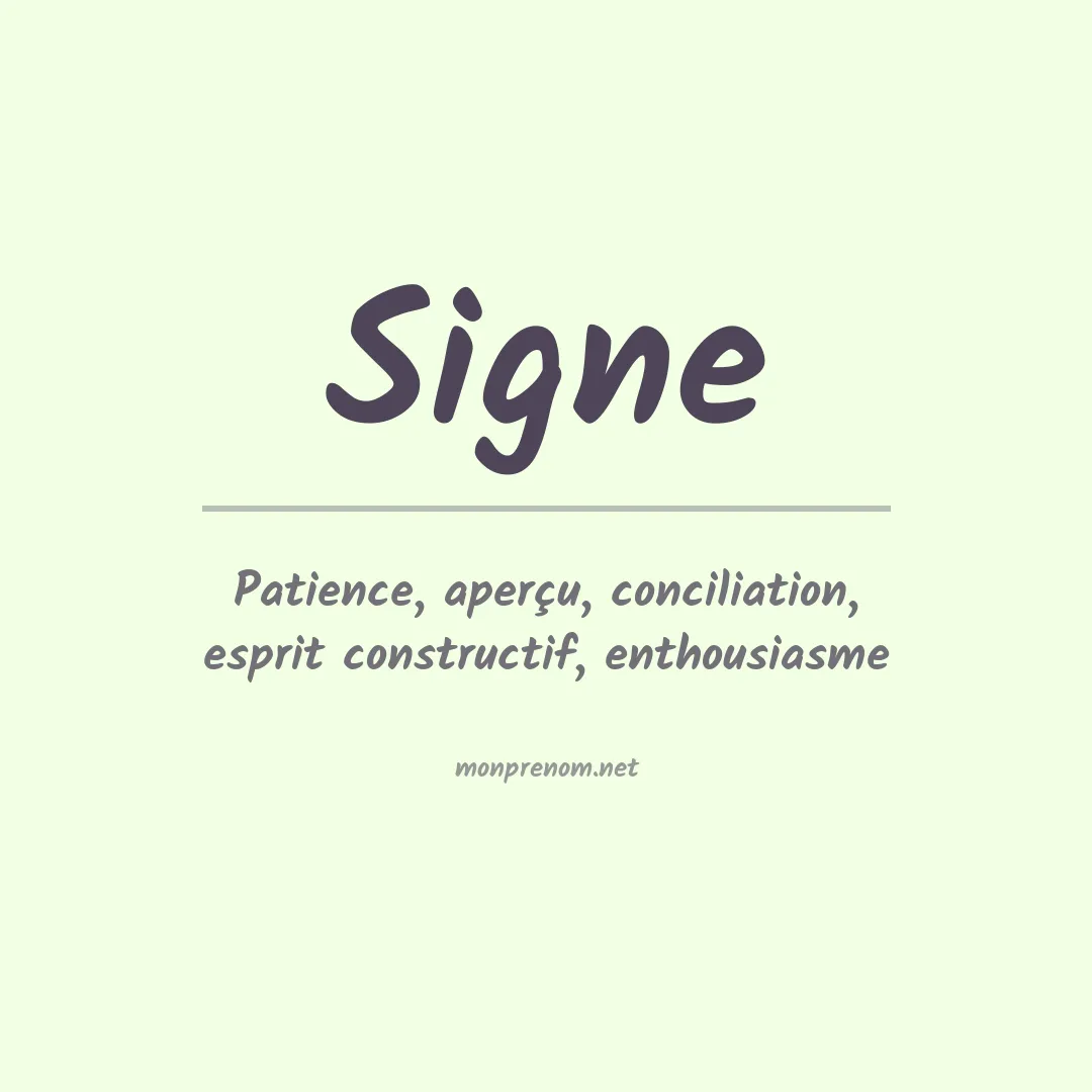 Signification du prénom Signe