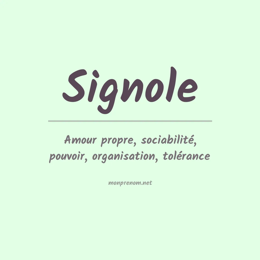 Signification du prénom Signole