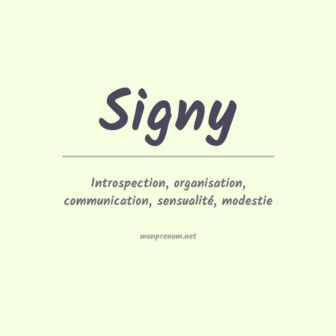 Signification du prénom Signy