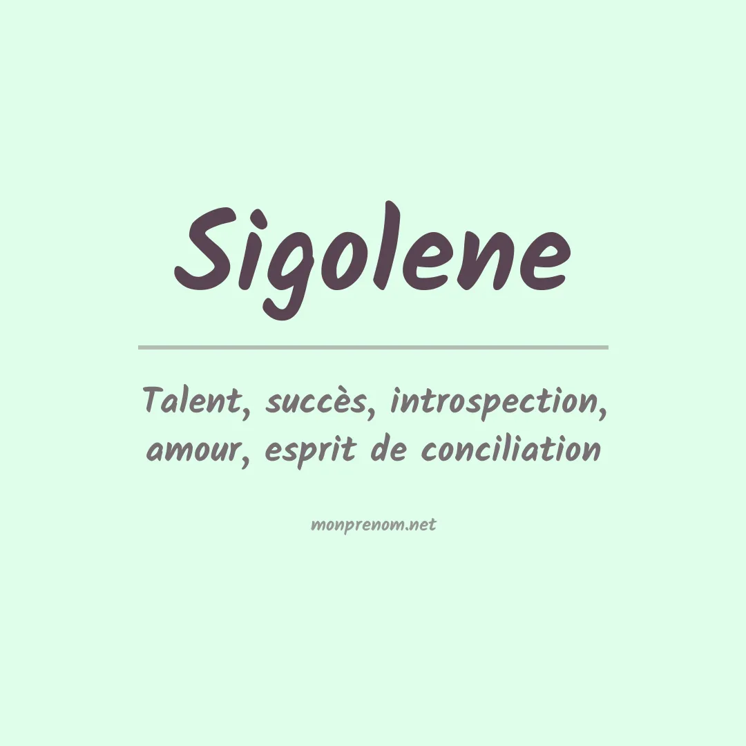Signification du prénom Sigolene
