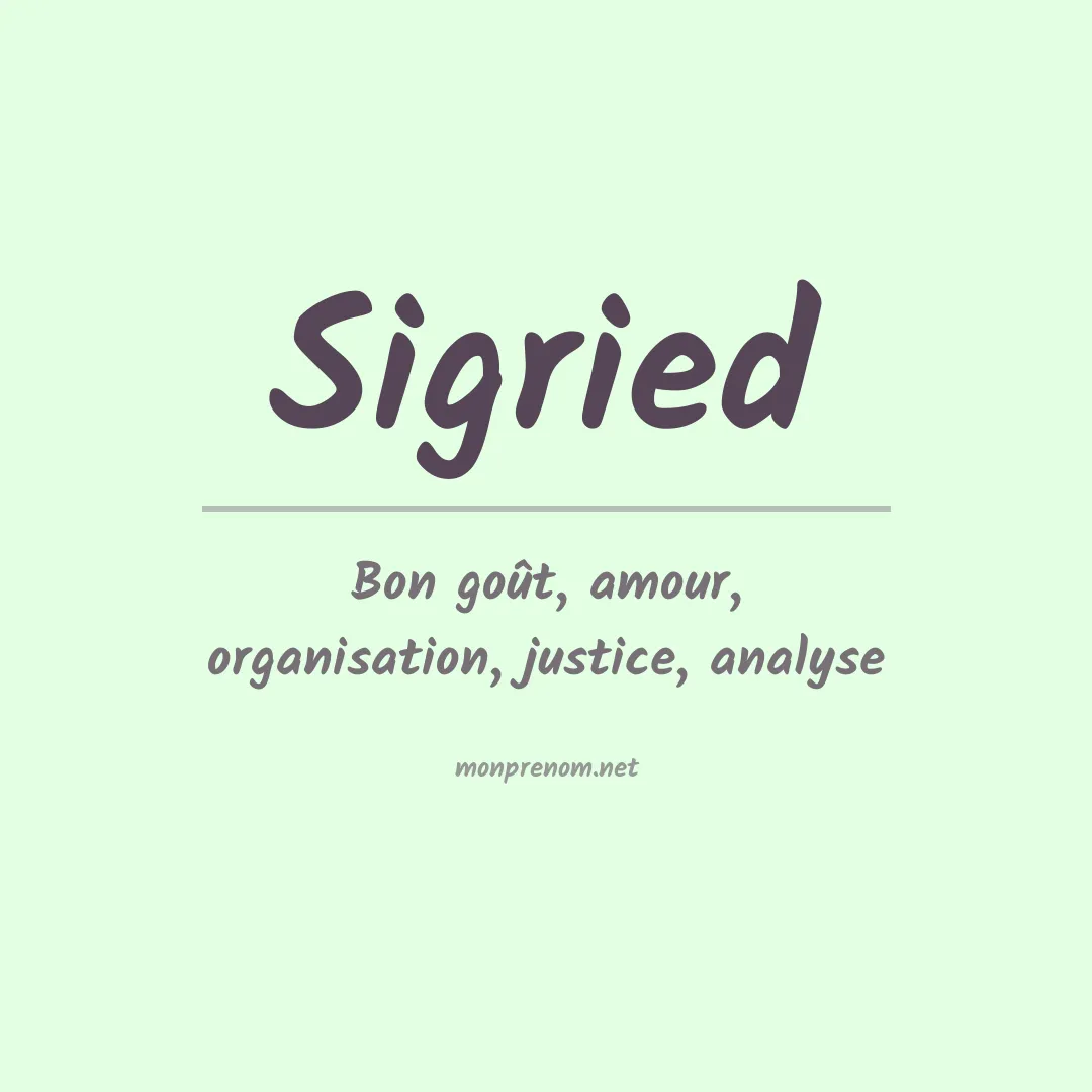 Signification du prénom Sigried