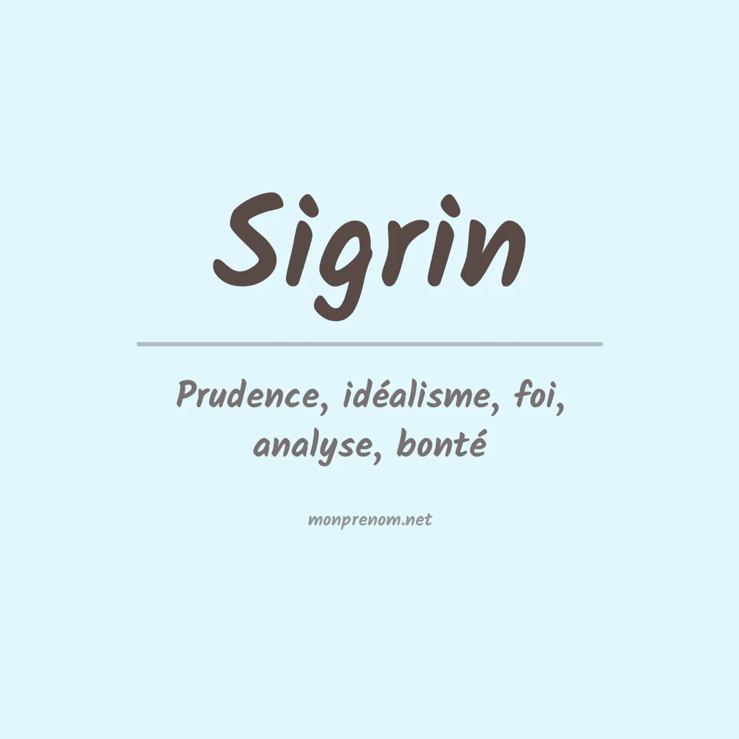 Signification du prénom Sigrin