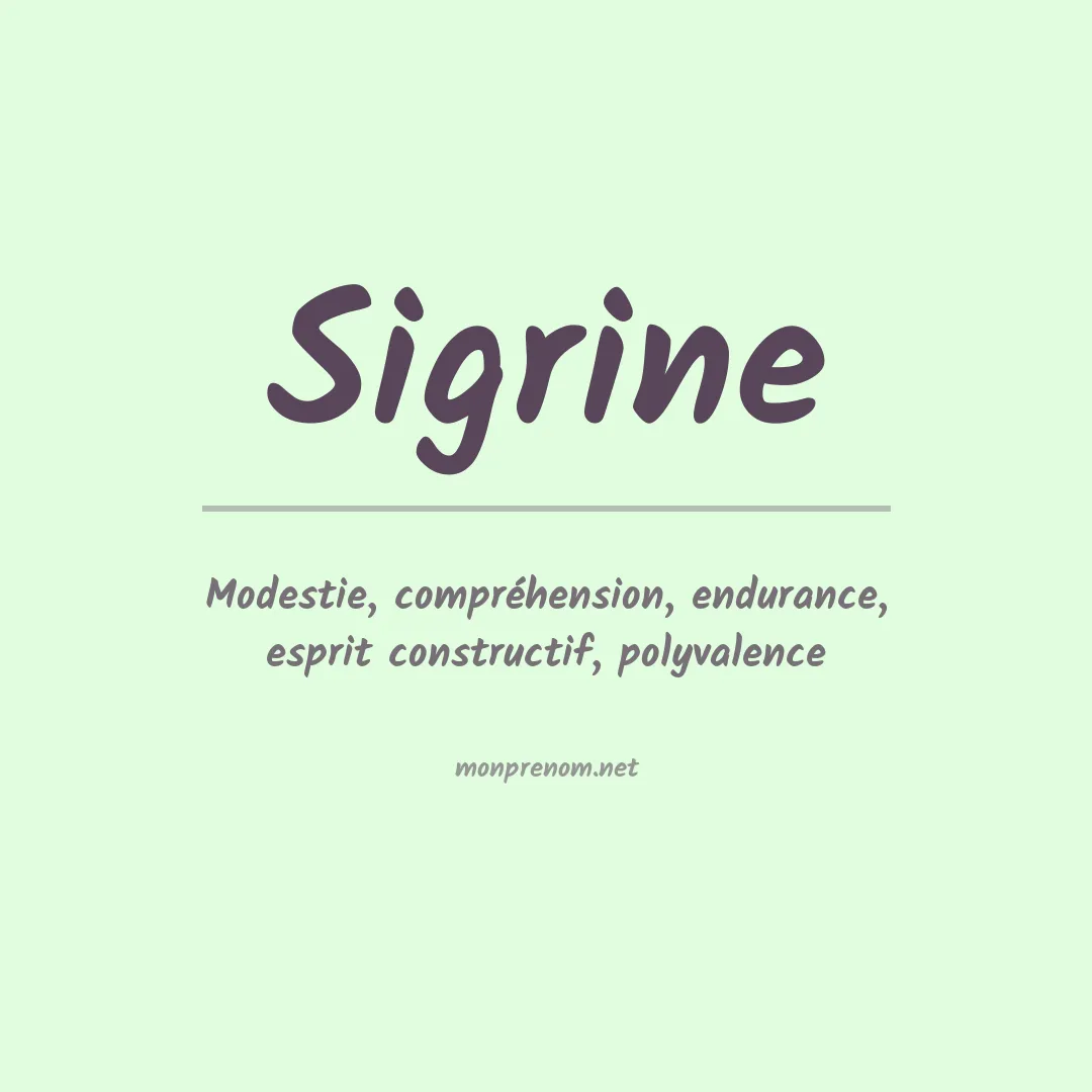 Signification du prénom Sigrine