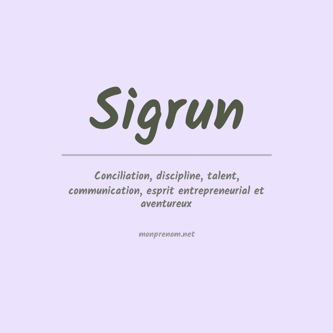 Signification du prénom Sigrun