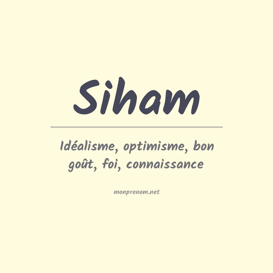 Prénom Siham