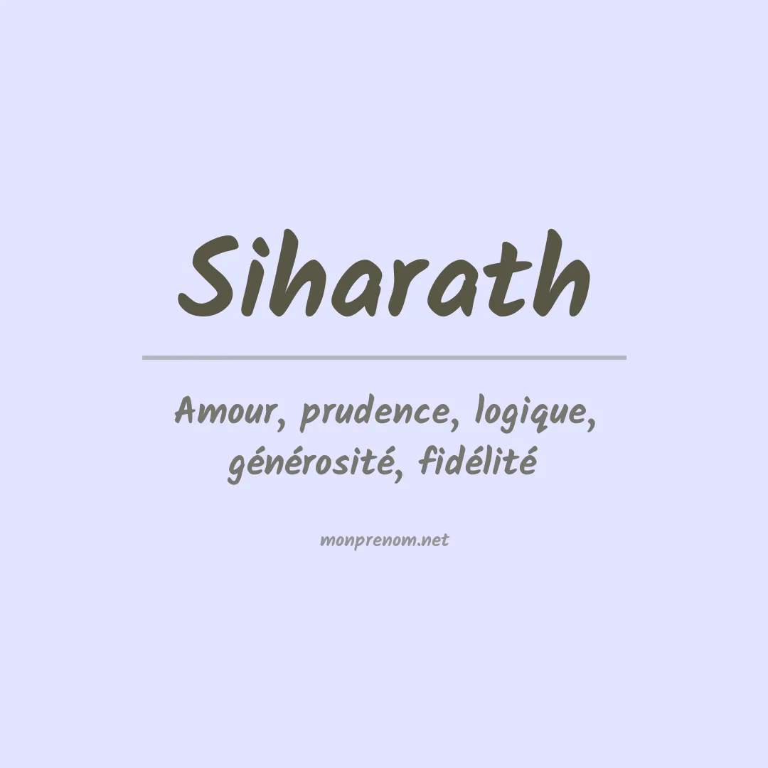 Signification du prénom Siharath