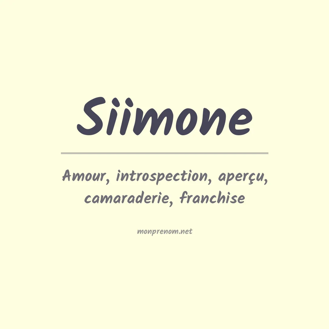 Prénom Siimone