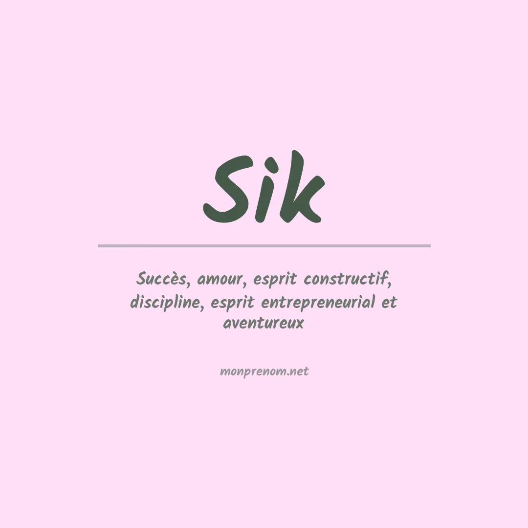 Prénom Sik
