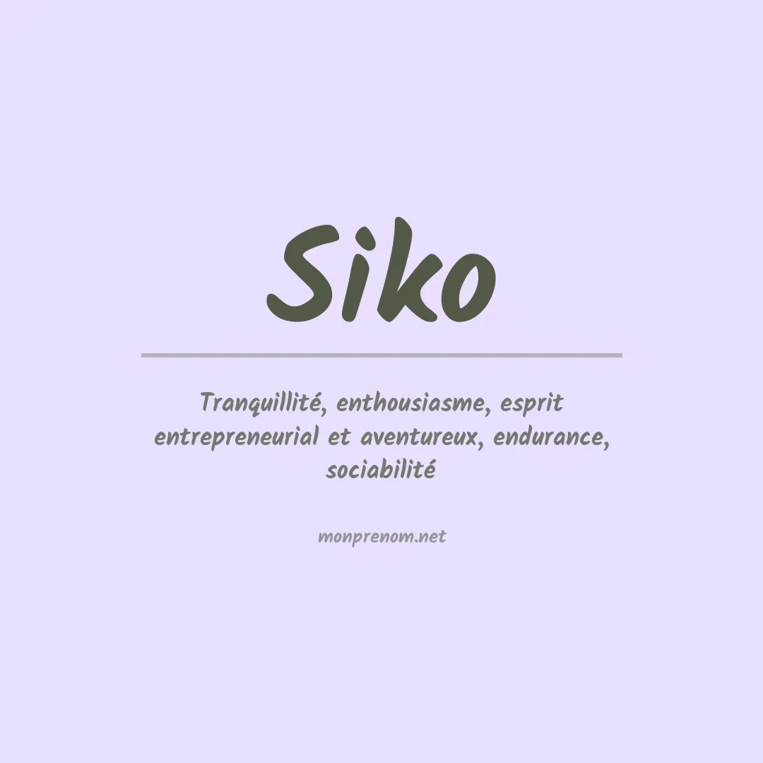 Prénom Siko