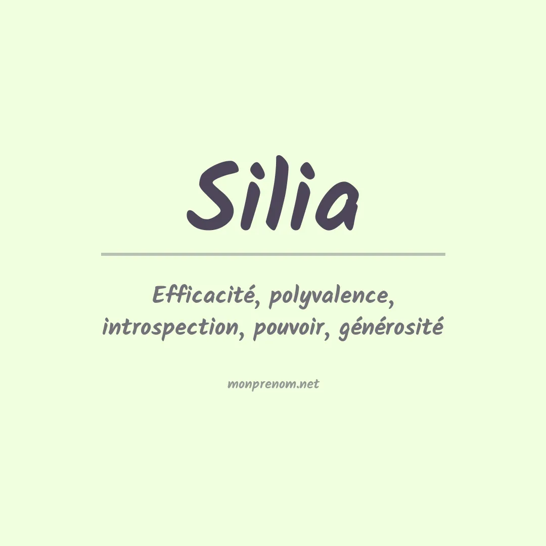 Prénom Silia