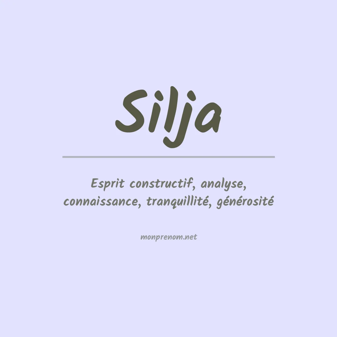 Signification du prénom Silja