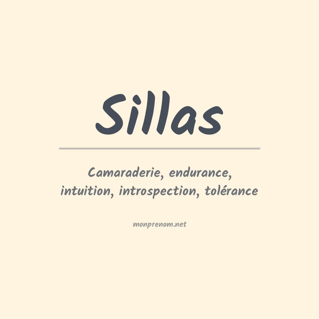 Signification du prénom Sillas