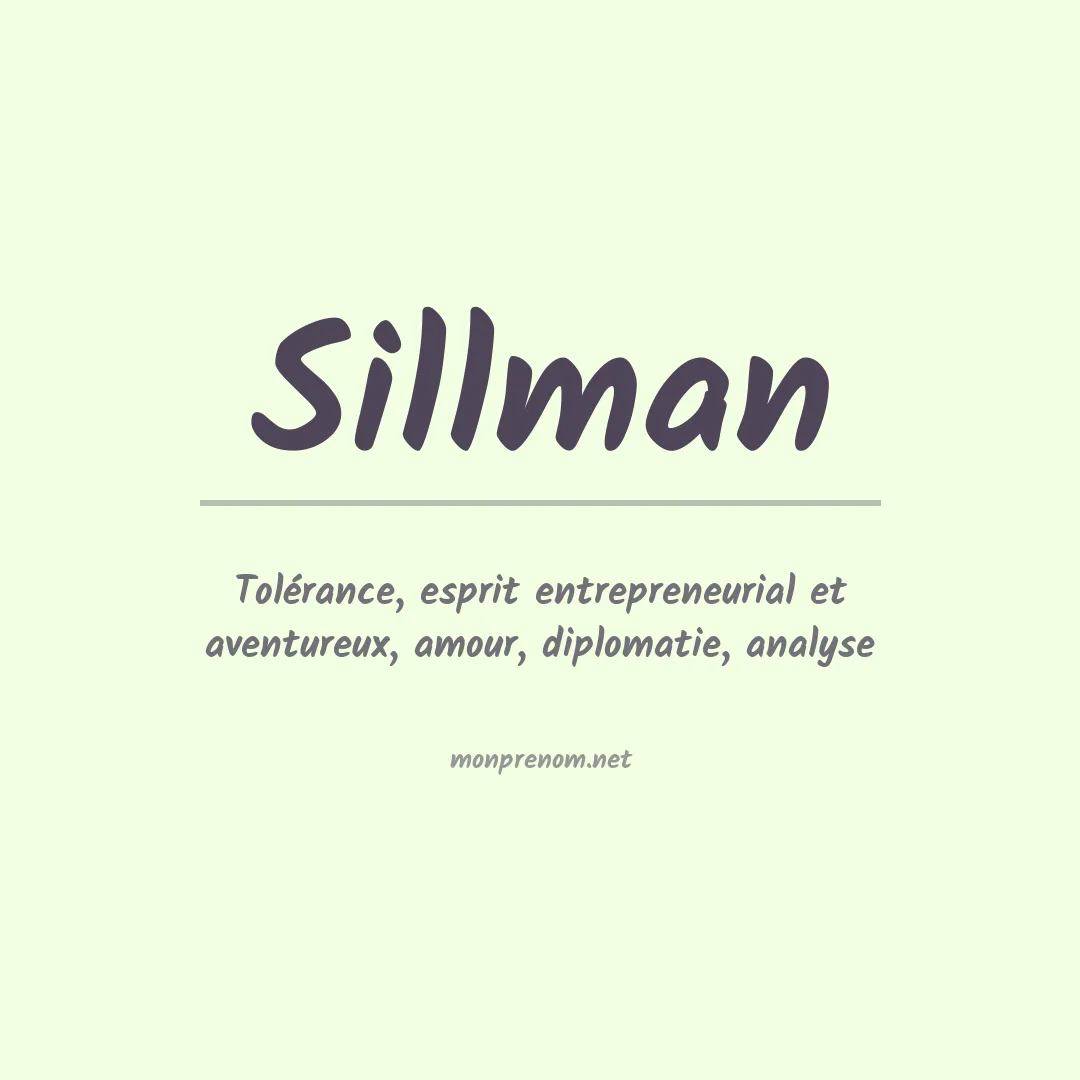 Prénom Sillman