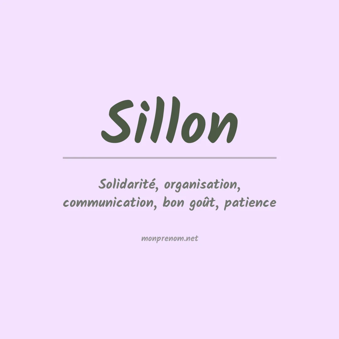 Signification du prénom Sillon
