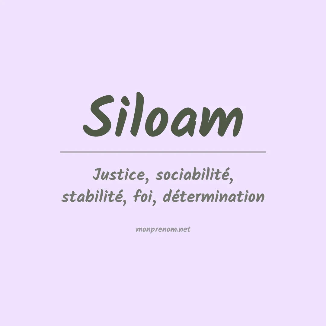 Signification du prénom Siloam
