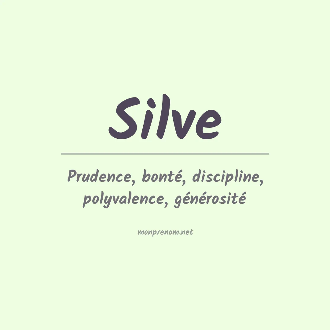 Prénom Silve