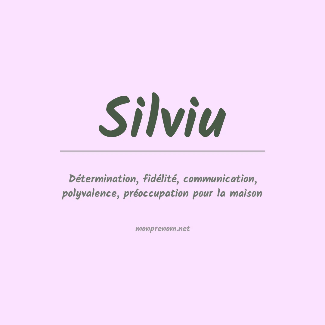 Signification du prénom Silviu