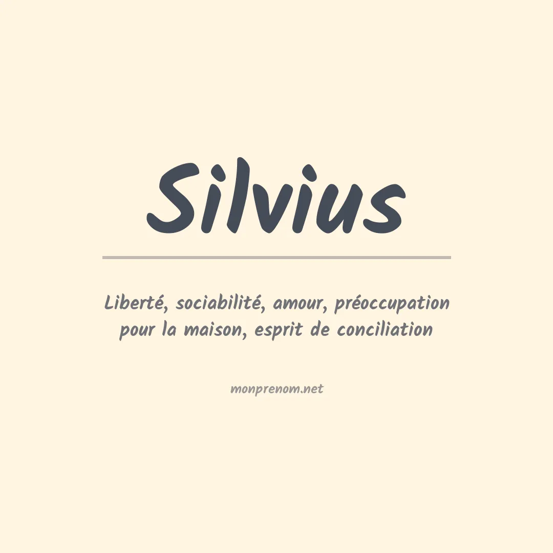 Prénom Silvius