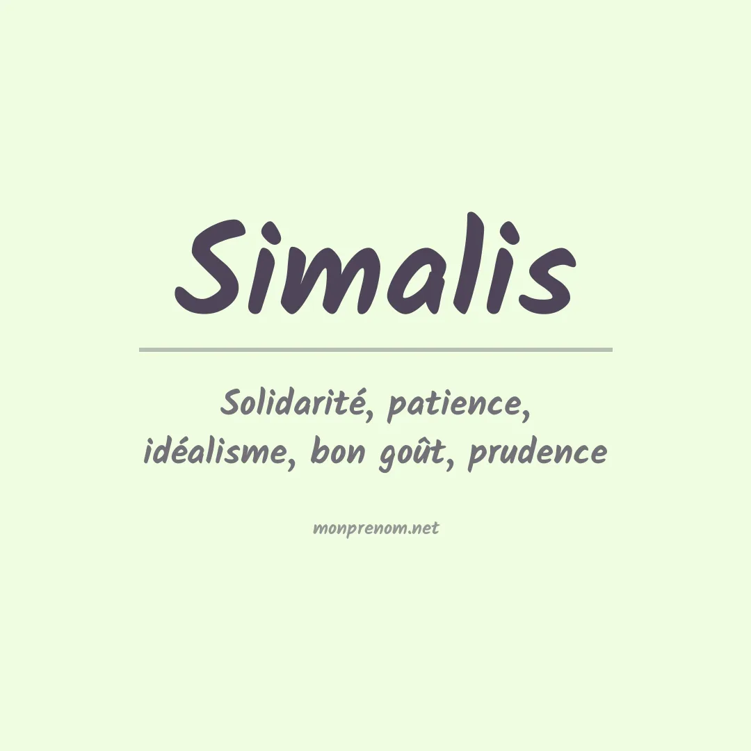 Signification du prénom Simalis