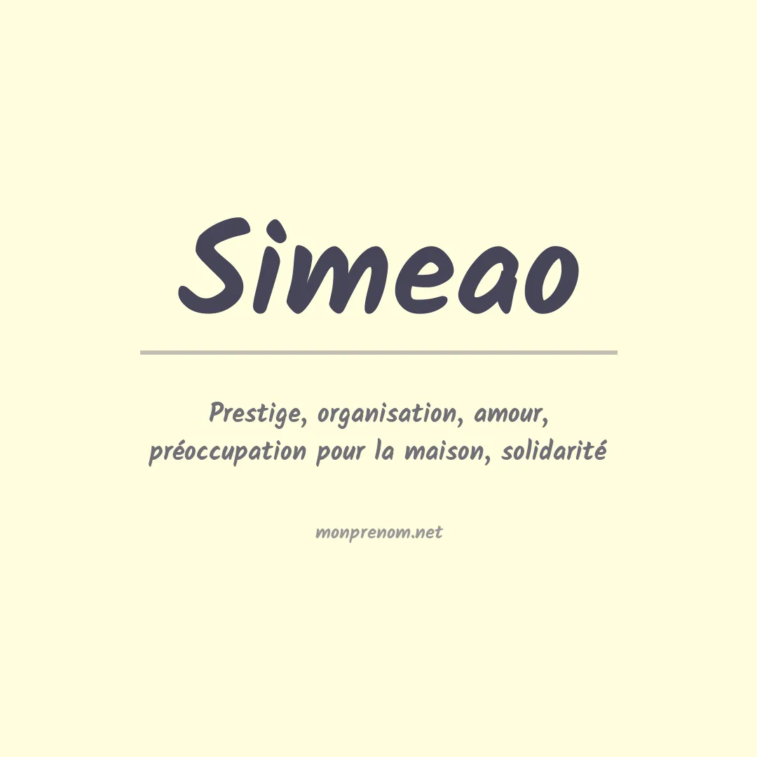 Signification du prénom Simeao
