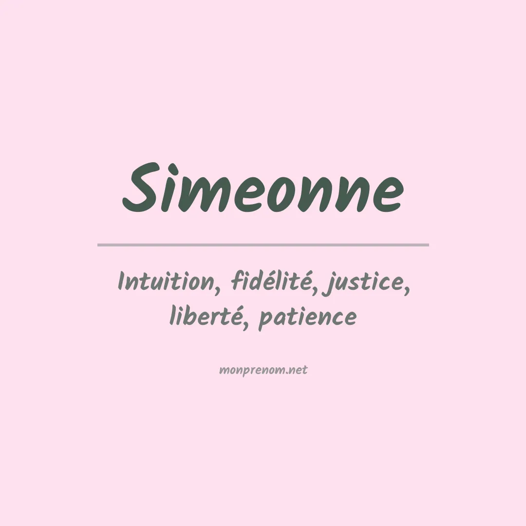 Signification du prénom Simeonne