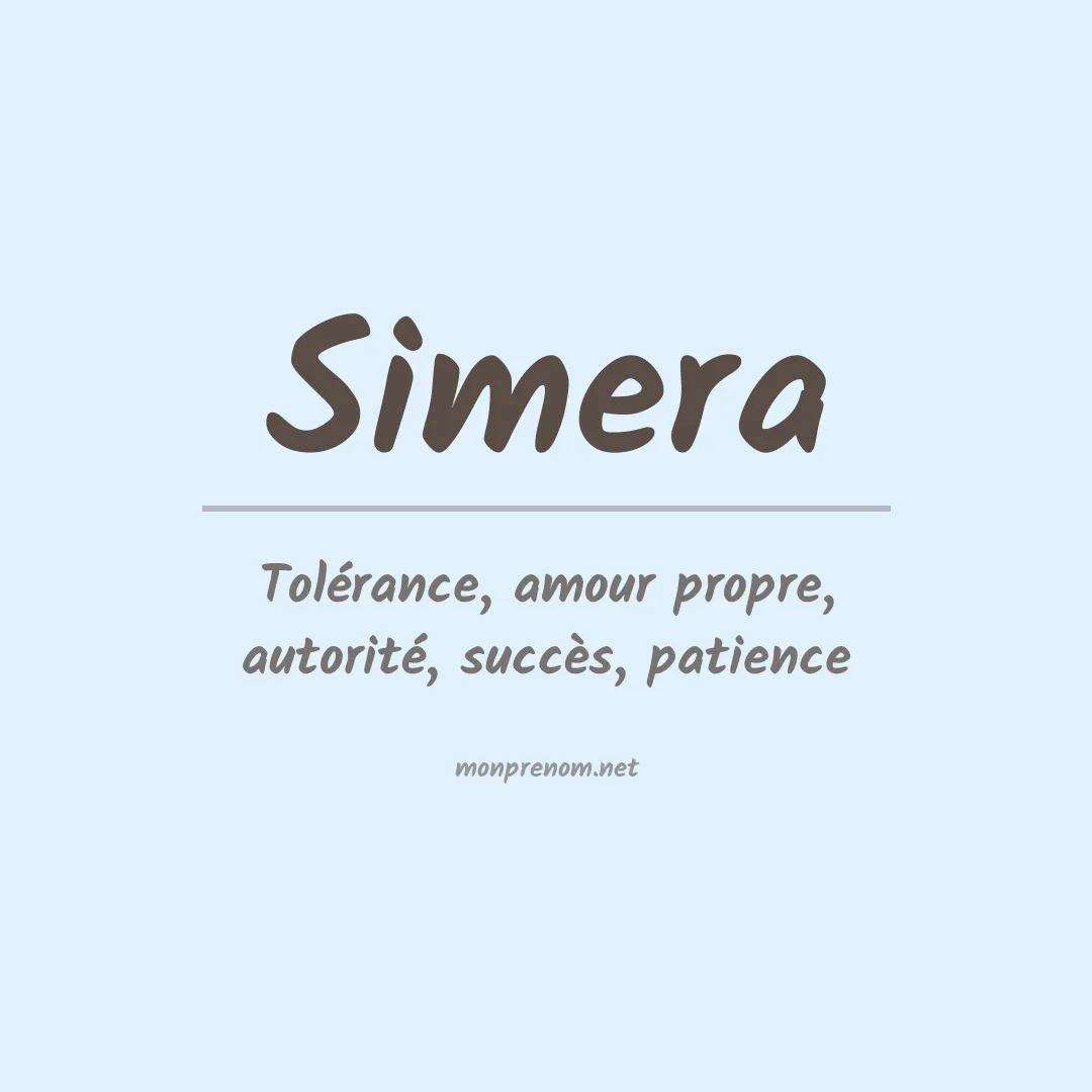 Signification du prénom Simera
