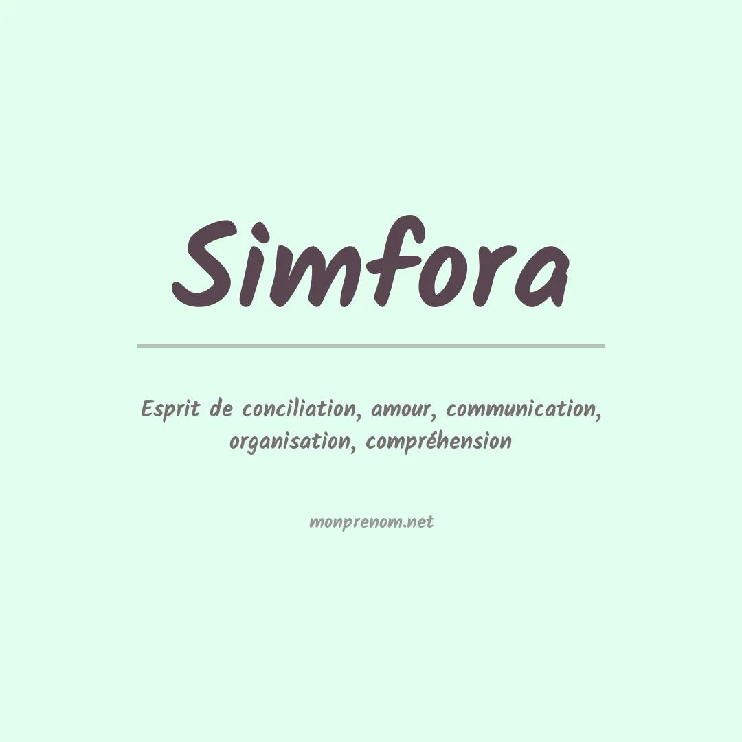 Signification du prénom Simfora