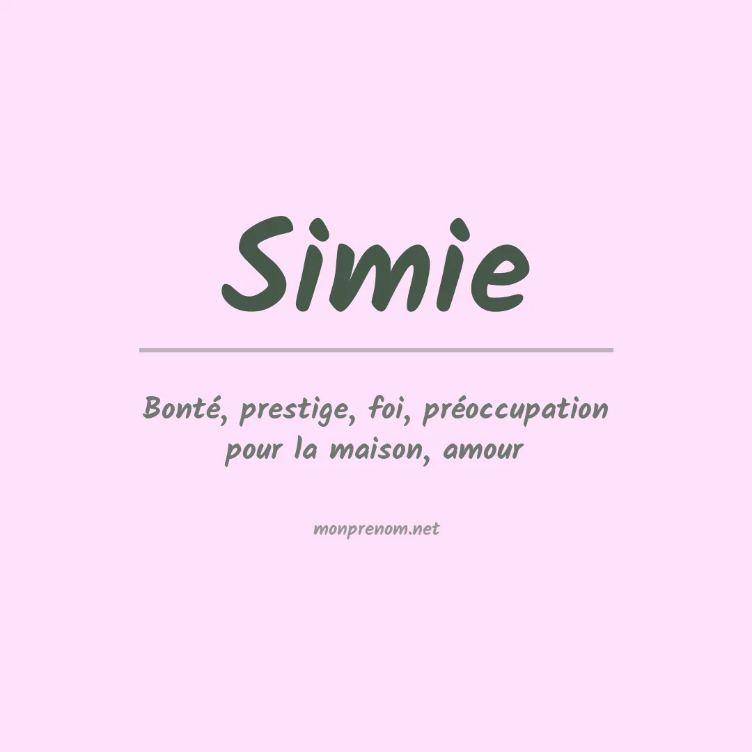 Signification du prénom Simie