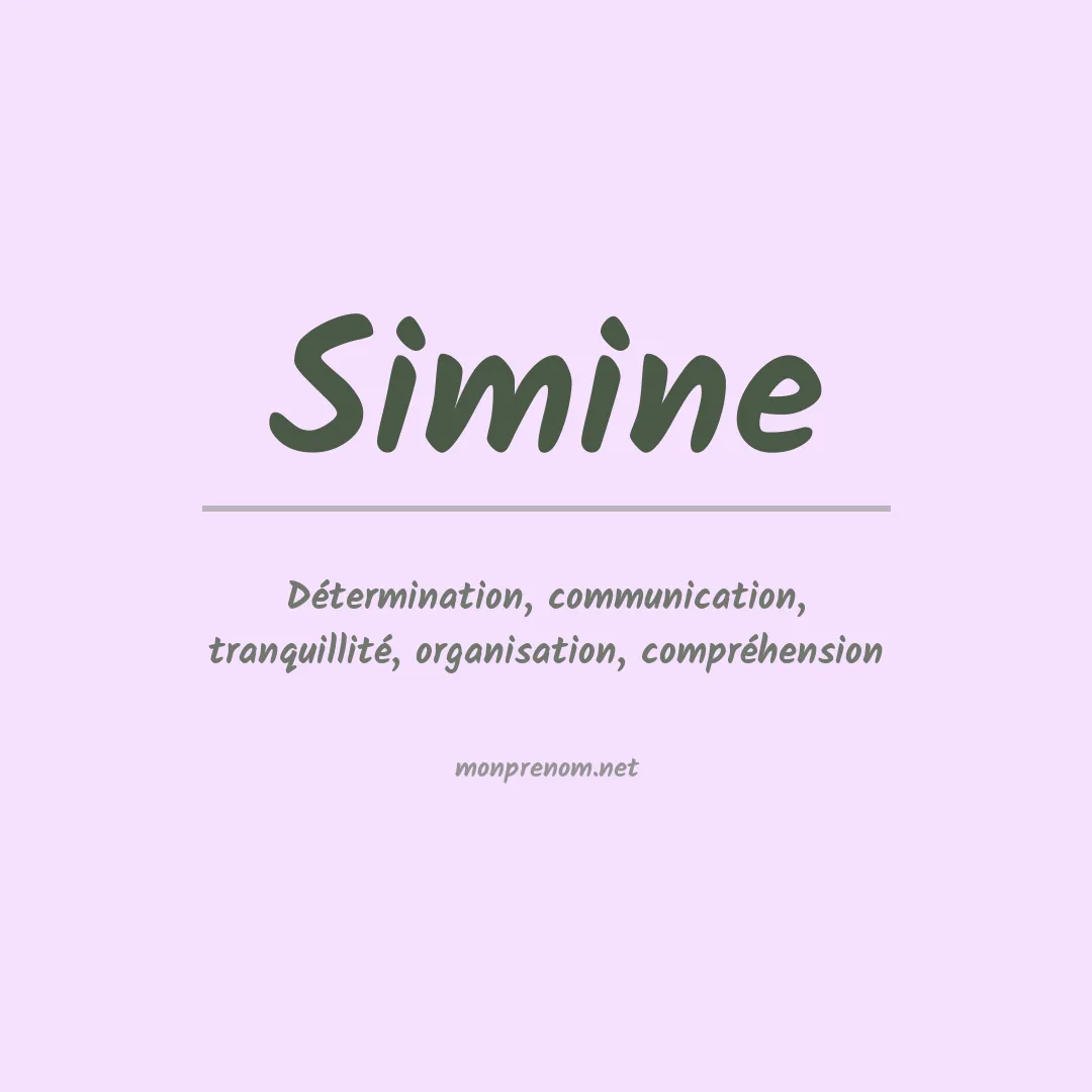 Signification du prénom Simine
