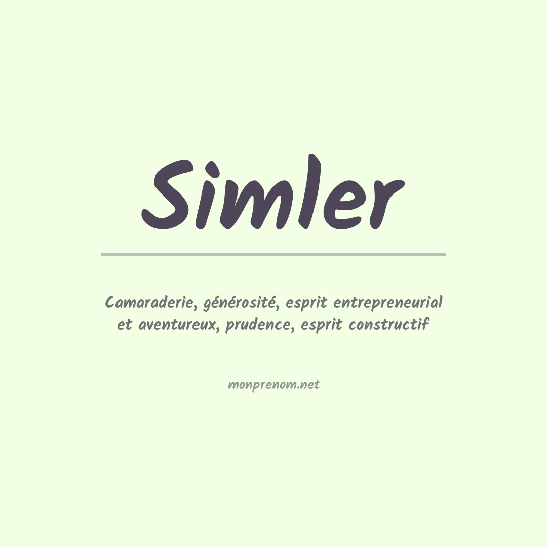 Prénom Simler